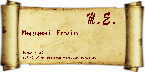 Megyesi Ervin névjegykártya