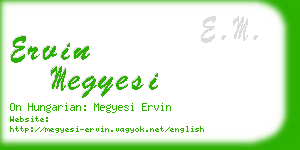 ervin megyesi business card